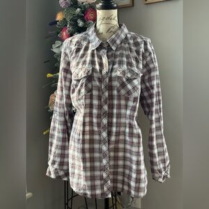 Torrid size 3 plaid button down shirt